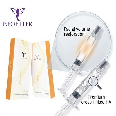1ml Cross-Linked Injectable Hyaluronic Acid Dermal Filler 8-15 Month Duration Biocompatible Gel Facial Wrinkle Smoothing