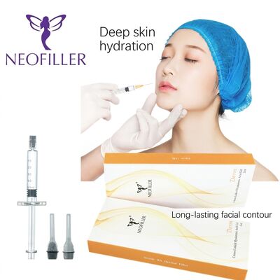 Sterile 1ml Syringe Hyaluronic Acid Dermal Filler Biocompatible Cross-Linked Injectable Gel 24-Month Shelf Facial Contouring