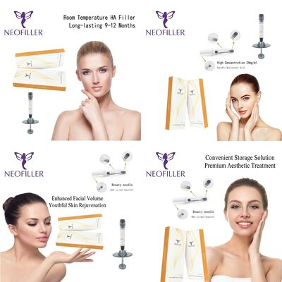 1ml Syringe Volume Hyaluronic Acid Dermal Filler Injectable Solution 8-15 Month Longevity Biocompatible Cross-Linked Formula