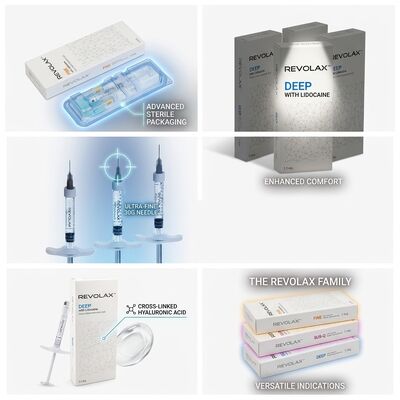 Revolax Deep Nasolabial Fold Filler Monophasic Cross-Linked Hyaluronic Acid Dermal Filler 1.1ml 24mg/ml