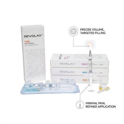 Revolax Fine Deep Sub q Wrinkle Reducing Filler Fine Injectable Gel Store At 2 25°C Designed For Effective Reduction Of Facial Wrinkles And Skin Lines