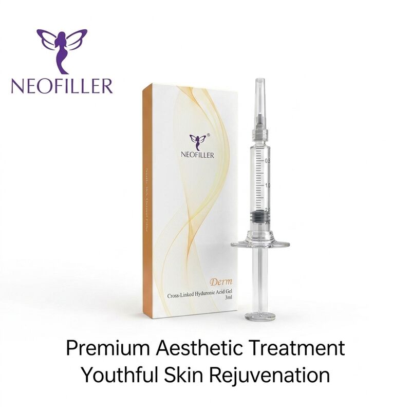 6-8 Months Extended Duration Hyaluronic Acid Dermal Filler Biocompatible Injectable Gel 1ml Syringe Facial Rejuvenation