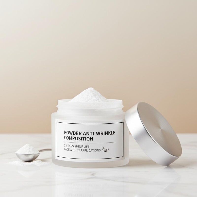 Powder Anti Wrinkle Composition Providing 2 Years Shelf Life Suitable for Face and Body Applications