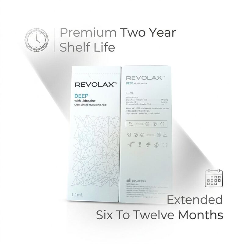 Fine Deep Sub-Q Revolax Dermal Filler High Biocompatibility Suitable for Injection Depth Mid To Deep Dermis Enhances Skin Contour